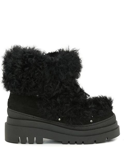 Yves Salomon shearling platform boots - Black - zdjęcie produktu nr 1