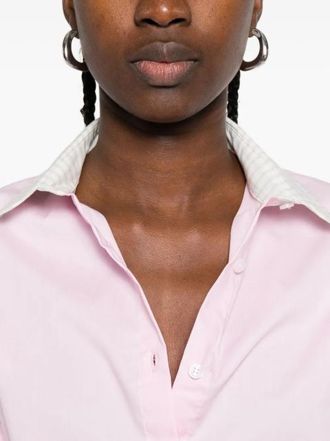 Gimaguas gingham-trimmed cotton shirt - Pink