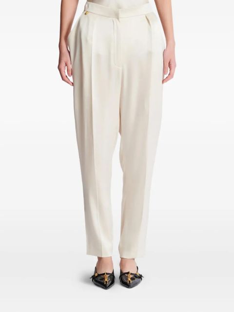 Balmain high-waisted silk trousers - Neutrals