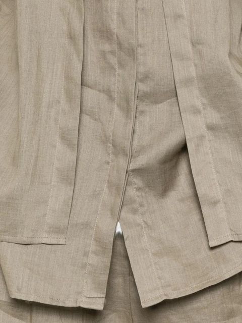 Eleh pleated layer shirt - Brown