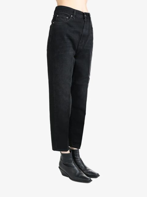 TOTEME logo-patch cropped jeans - Black - zdjęcie produktu nr 2