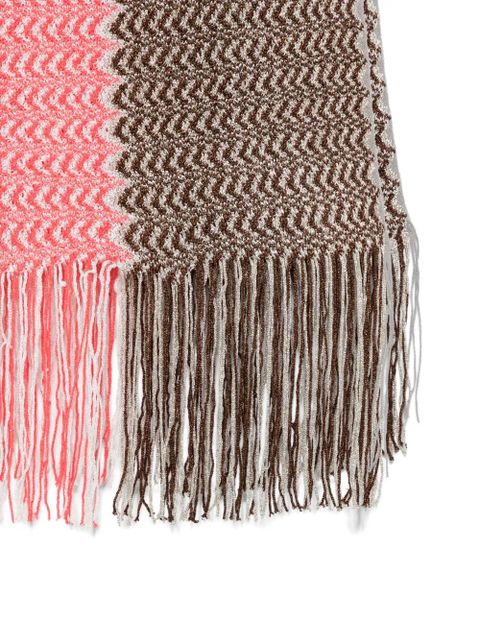 Missoni zigzag-pattern fringed scarf - Pink - zdjęcie produktu nr 2