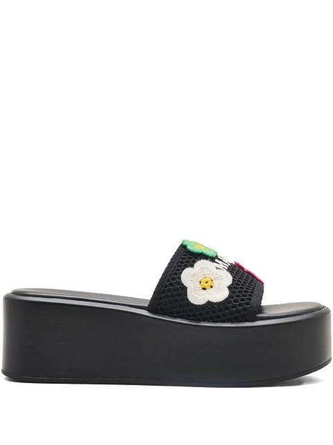 Marc Jacobs The Daisy Crochet Platform slides - Black - zdjęcie produktu nr 1