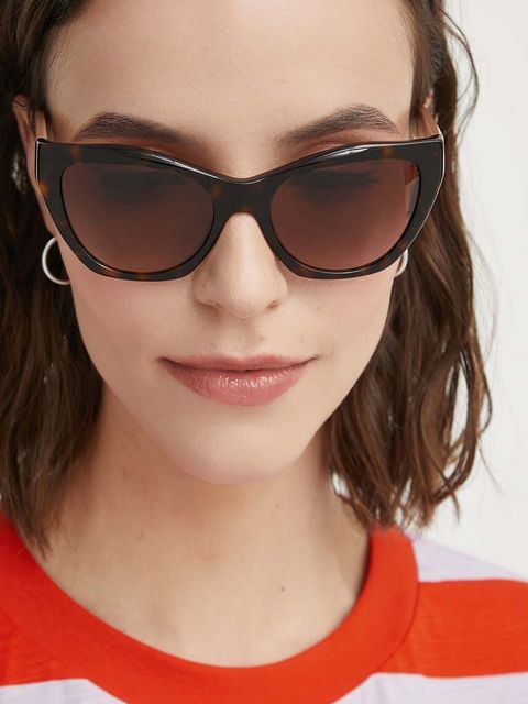 Emporio Armani okulary przeciwsłoneczne damskie kolor brązowy - zdjęcie produktu nr 2