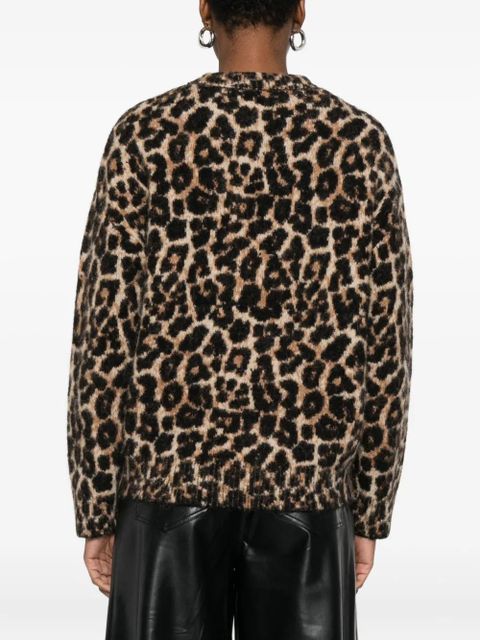 ANINE BING leopard-print crew-neck sweater - Black - zdjęcie produktu nr 2