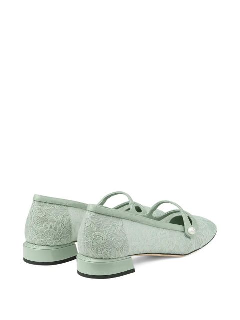 Jimmy Choo Elisa lace pearl ballet flat - Green