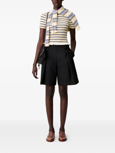 Claudie Pierlot striped ruffled-hem T-shirt - Neutrals - zdjęcie produktu nr 2