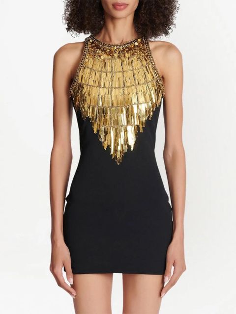 Balmain sequin-embellished sleeveless dress - Blue