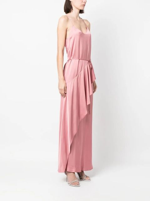 TWINSET satin-finish long dress - Pink