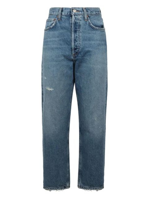 AGOLDE frayed-hem five-pocket jeans - Blue - zdjęcie produktu nr 1