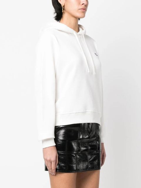 Diesel logo-patch drawstring hoodie - White