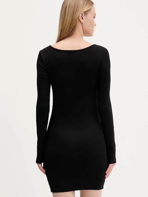 Guess Jeans sukienka kolor czarny mini dopasowana W5BK12 KA0H1