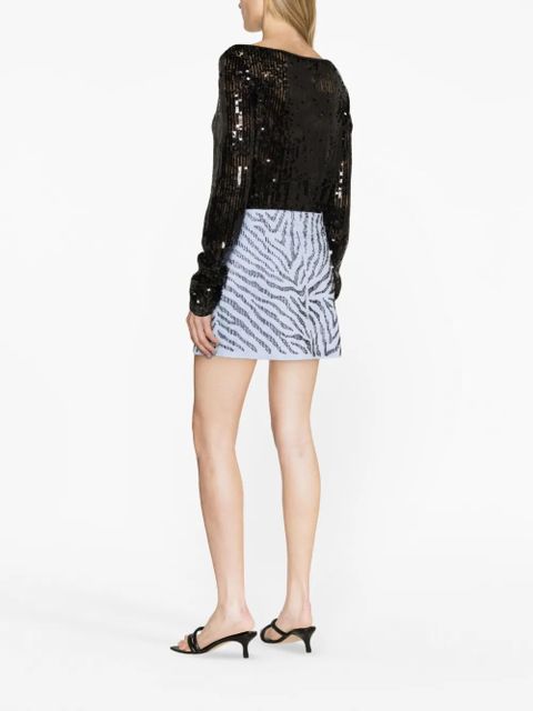 ROTATE BIRGER CHRISTENSEN long-sleeve sequined top - Black