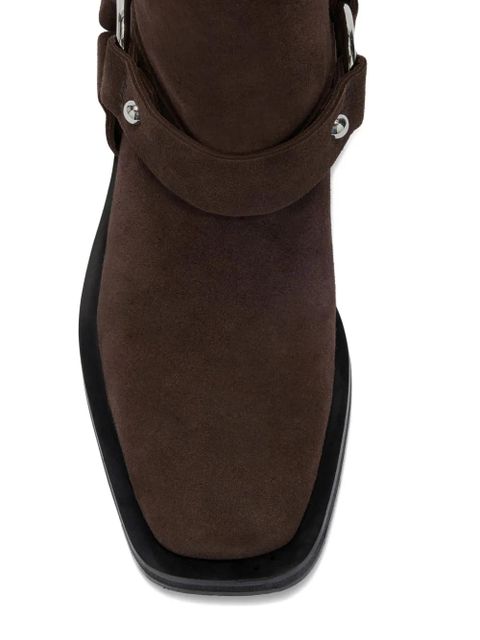 GANNI buckle-detail boots - Brown