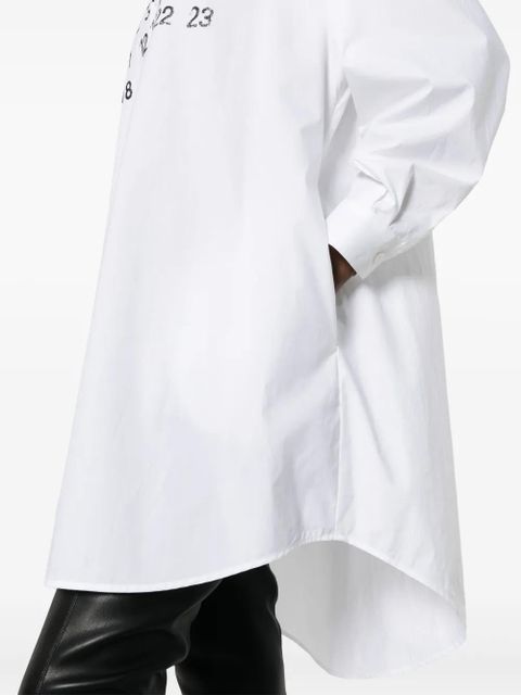 MM6 Maison Margiela logo-print cotton shirtdress - White