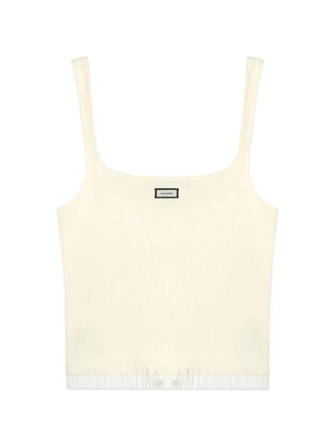 ENTIRE STUDIOS ribbed logo-patch tank top - Neutrals - zdjęcie produktu nr 1