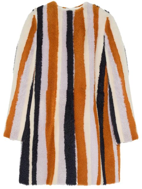 Yves Salomon wavy-intarsia lacon coat - Orange - zdjęcie produktu nr 1