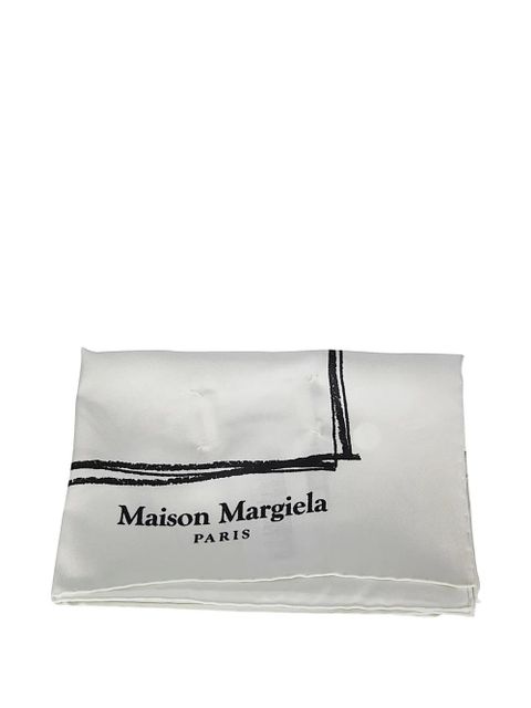Maison Margiela logo-jacquard foulard - White - zdjęcie produktu nr 2