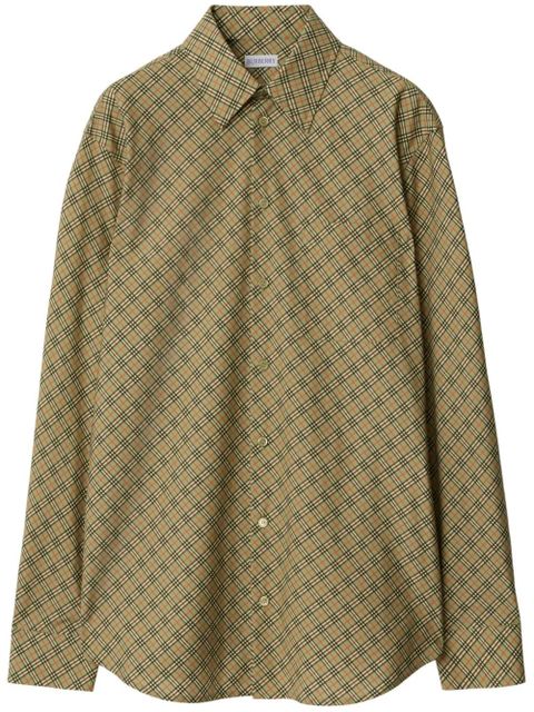 Burberry check-pattern cotton shirt - Green - zdjęcie produktu nr 1