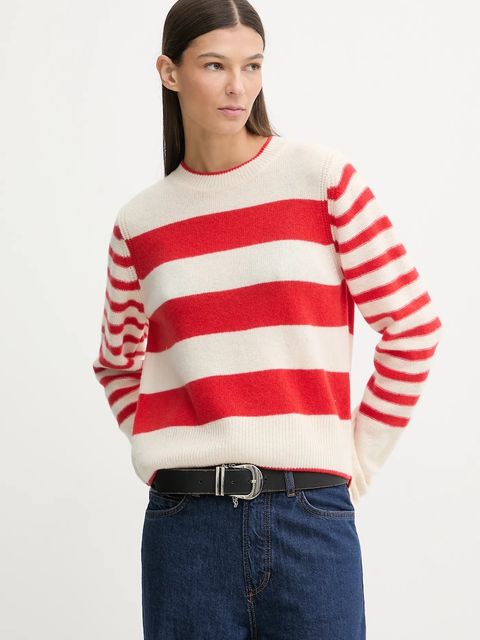 Marc O'Polo sweter wełniany damski kolor beżowy lekki 600605460243 - zdjęcie produktu nr 1