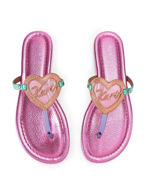 Kurt Geiger London klapki damskie skórzane Kurt Heart T Bar Flat - zdjęcie produktu nr 1