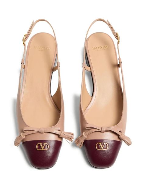 Valentino Garavani Valet Du Roi Kid slingback pumps - Neutrals