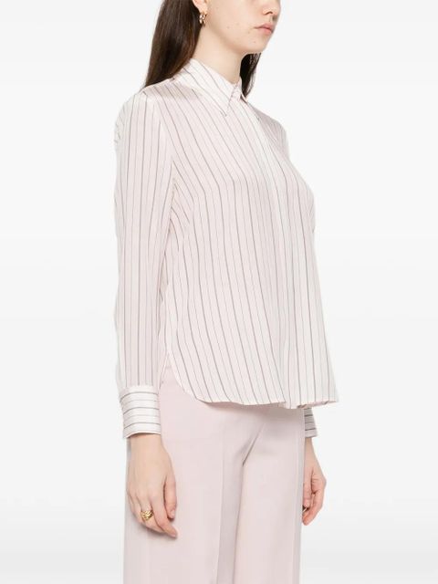 Max Mara Flirt striped long-sleeved shirt - White