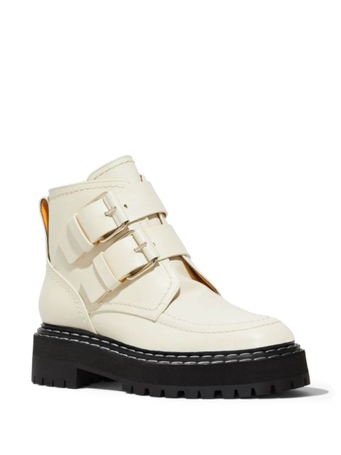 Proenza Schouler leather buckle boots - White