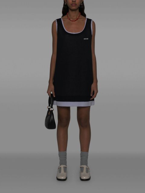 Miu Miu knitted poplin mini dress - Blue - zdjęcie produktu nr 2