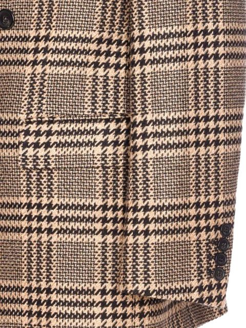 Saint Laurent double-breasted houndstooth blazer - Neutrals