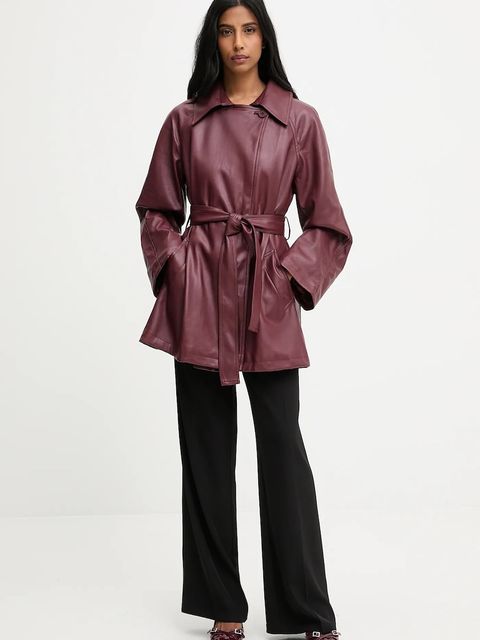 Answear.LAB kurtka kolor bordowy przejściowa