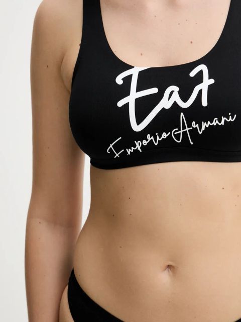 EA7 Emporio Armani dwuczęściowy strój kąpielowy kolor czarny miękka miseczka AF12210.7W000287