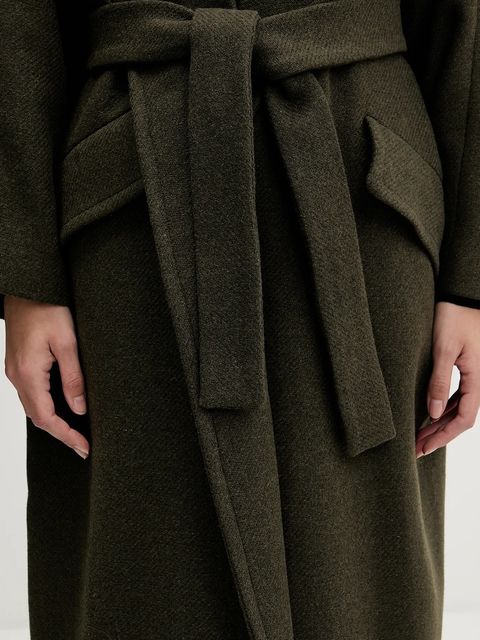 Sandro Ferrone płaszcz z dodatkiem wełny kolor zielony S18YBFRADA