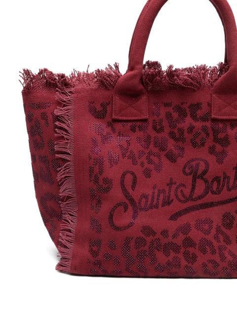 MC2 Saint Barth Vanity leopard-beaded tote bag - Red