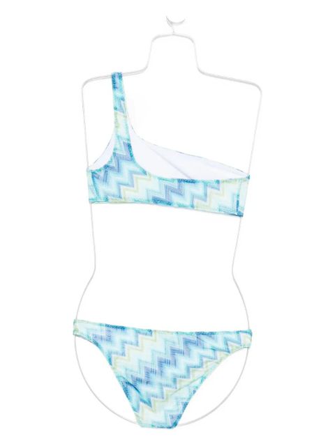 Missoni one-shoulder bikini set - Blue
