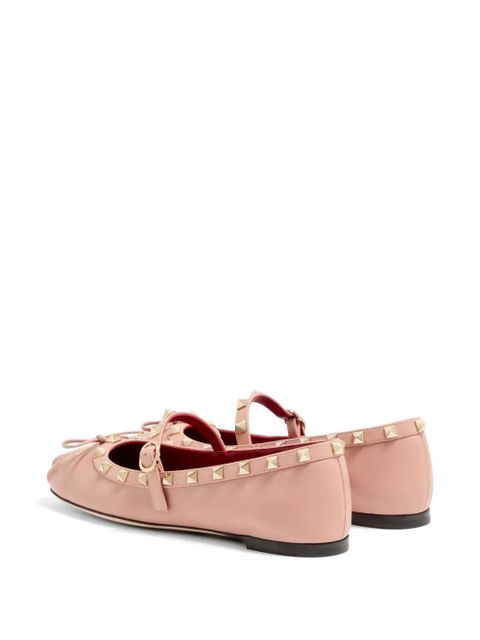 Valentino Garavani Mary-Jane Rockstud ballerina in nappa 05mm - Pink