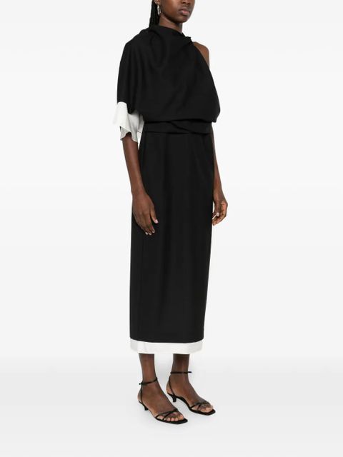Róhe draped one-shoulder maxi dress - Black