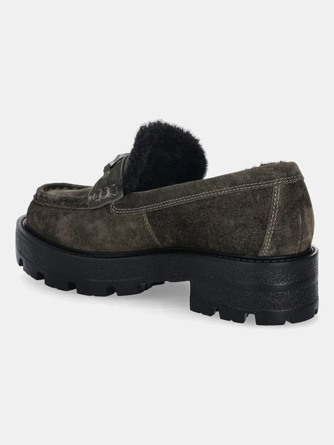 Guess mokasyny zamszowe YANIKAY damskie kolor zielony na platformie FLFYKY SUE14