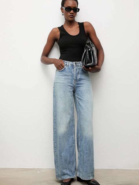 Answear.LAB jeansy bawełniane damskie kolor niebieski