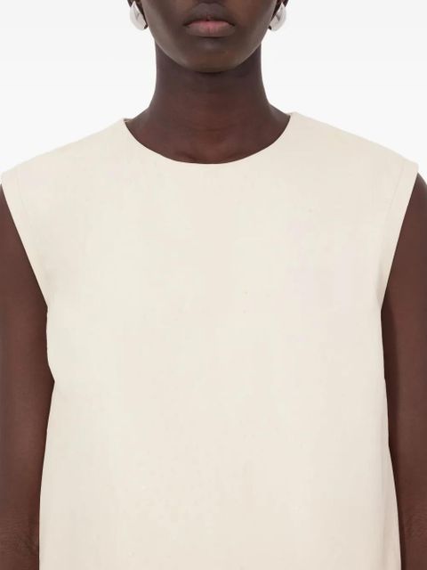 LouLou de Saison Fiza ostrich-effect zip top - Neutrals