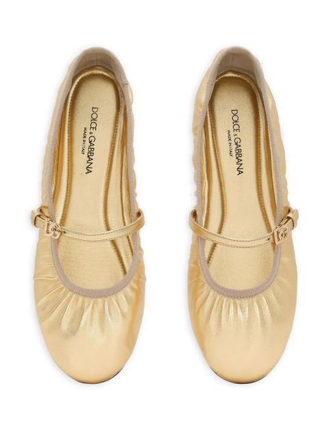 Dolce & Gabbana DNA leather ballerina shoes - Gold