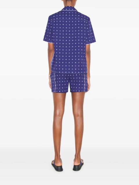 Tory Burch Twill Camp printed shorts - Blue