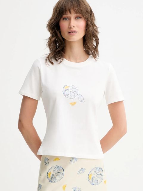 Never Fully Dressed t-shirt Baby damski kolor biały NFDTO1776 - zdjęcie produktu nr 1