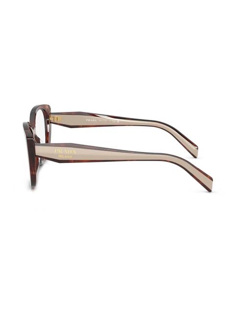 Prada Eyewear geometric-frame glasses - Brown - zdjęcie produktu nr 2