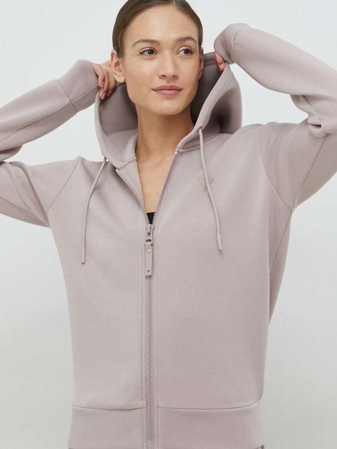 Guess bluza ALLIE damska kolor fioletowy z kapturem z nadrukiem V3RQ11 K7UW2 - zdjęcie produktu nr 1