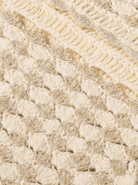 ZIMMERMANN Wanderlust crochet ruffled tank top - Neutrals - zdjęcie produktu nr 2