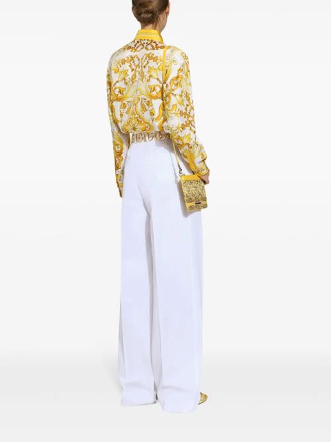 Dolce & Gabbana Majolica-print silk shirt - Yellow