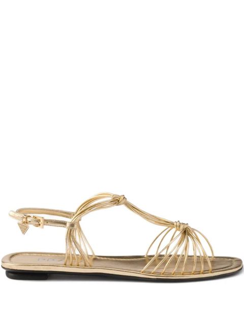 Prada leather flat sandals - Gold - zdjęcie produktu nr 1