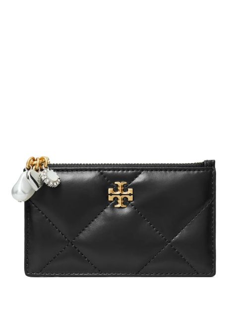 Tory Burch quilted charm zip card case - Black - zdjęcie produktu nr 1
