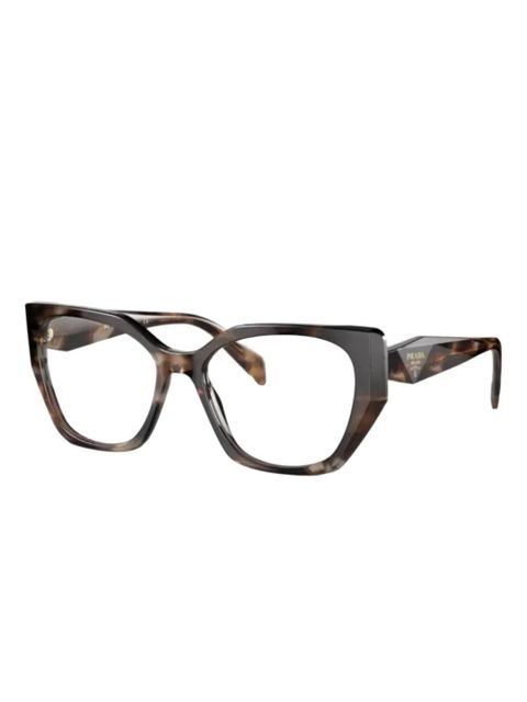 Prada Eyewear geometric-frame glasses - Brown